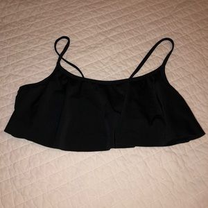 black ruffle bikini top